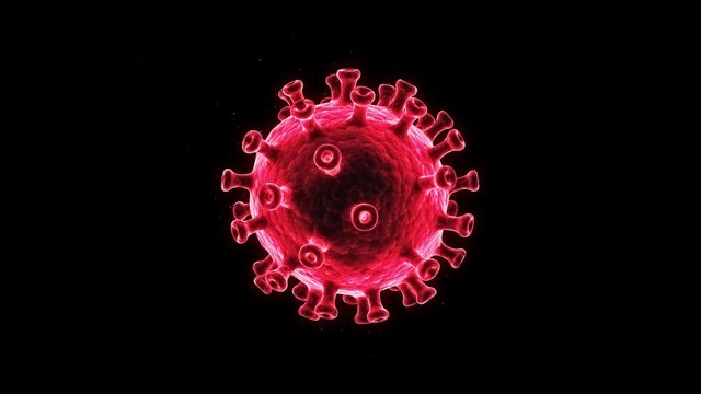 Microscopic of coronavirus covid-19 virus cell with alpha channel.