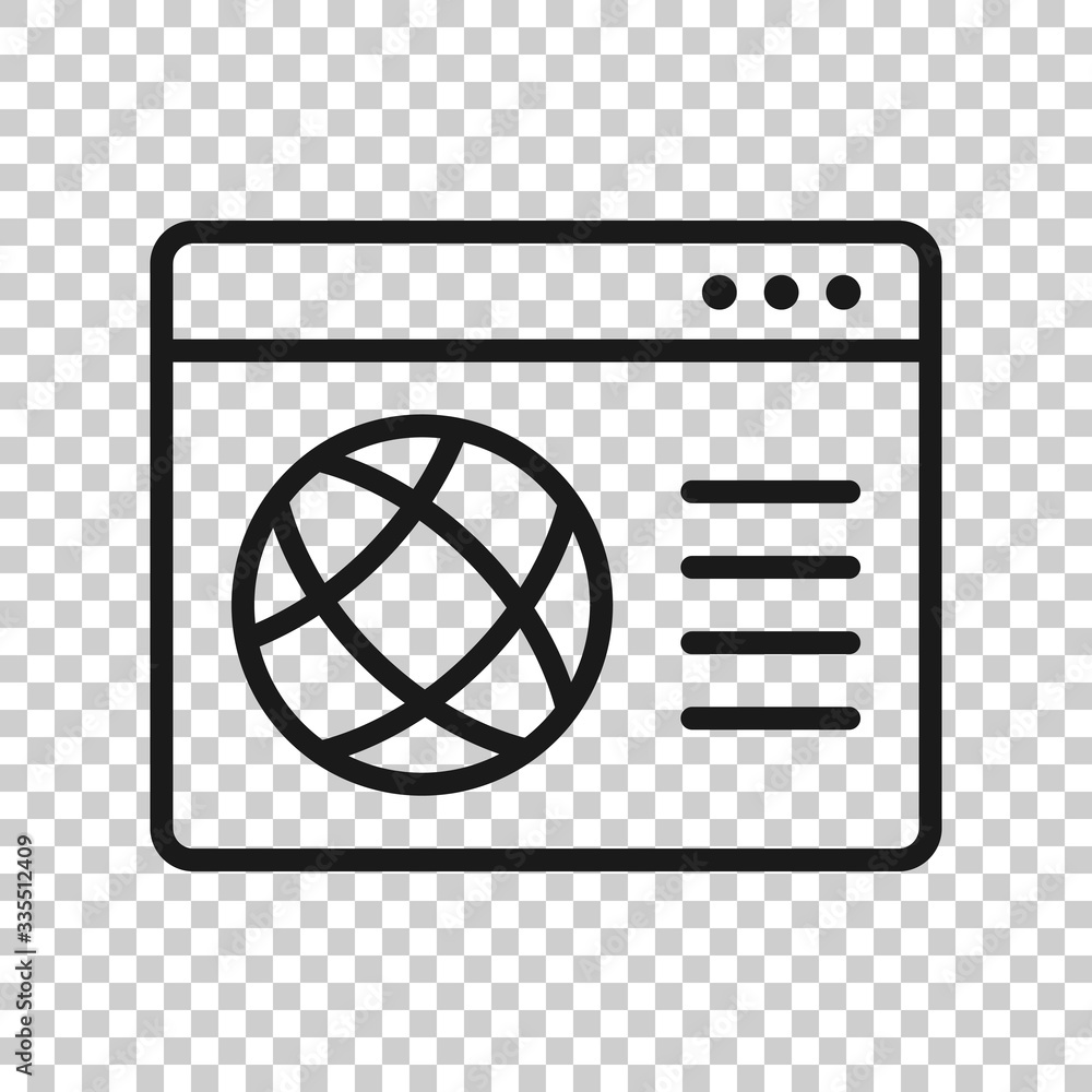 Aufkleber website domain icon in flat style. global internet address vector illustration on white isolated bac