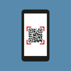 Icon for decrypting QR codes on your smartphone. Simple vector illustration