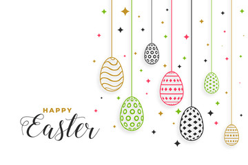 happy easter day festival background with eggs decoration