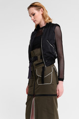 Fashion shooting in studio . Professional model , fashionable clothes and style, new collection. stylish look.