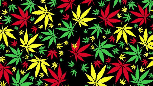 jamaican marijuana pattern  on black background