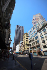 San Francisco, California / USA - August 25, 2015: Business district and buildings in San Francisco city, San Francisco, California, USA