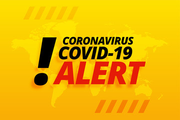 novel coronavirus covid-19 alert yellow background design