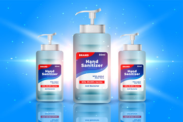 hand sanitizer bottle container background in 3d style