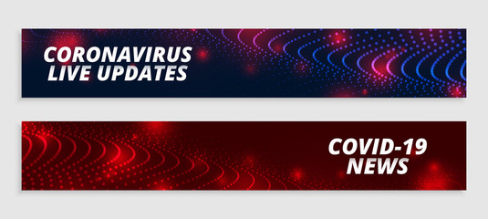 coronavirus live updates and news wide banners set