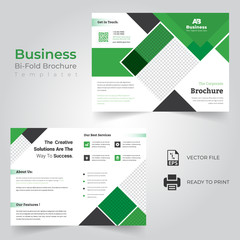  Corporate & Business Concept Bi-fold Brochure Template Design.