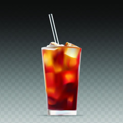 Iced coffee isolated on transparent background