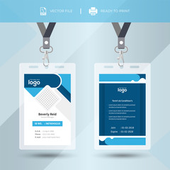 Creative ID Card Design Template. Identity badge With Photo Placeholder.	