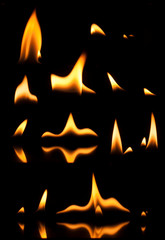Fire on a black background