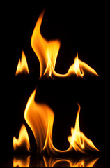 Fire on a black background