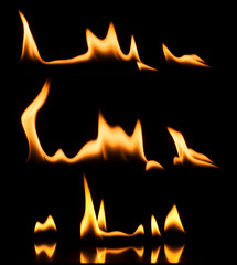 Fire on a black background