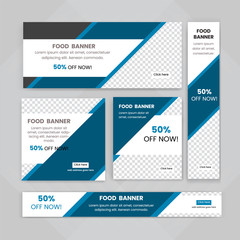 Food & Restuaruant Concept Web Bannar Set Design.