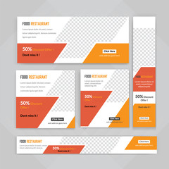 Food & Restuaruant Concept Web Bannar Set Design.