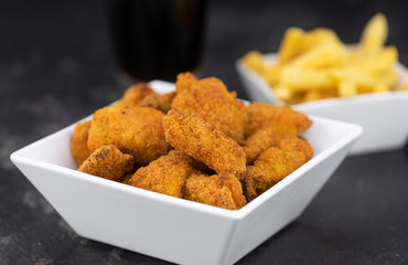 Chicken Nuggets (close-up shot; selective focus)
