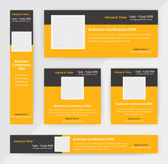 Web Banner Set Design. Business & corporate Concept Banner set Design.