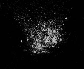 Ash explosion isolated on white background.