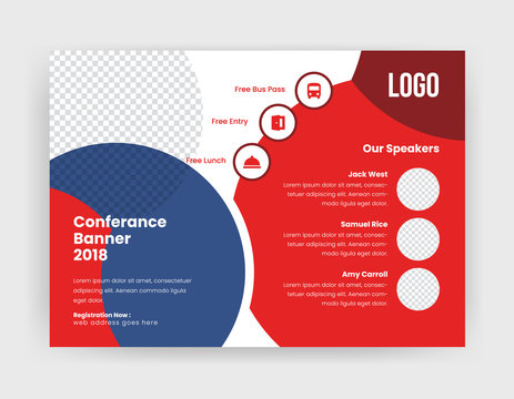 Business Conferance Horizontal Flyer Template.