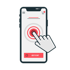 Online delivery phone concept. Fast respond delivery on mobile. Online order . Vector illustration