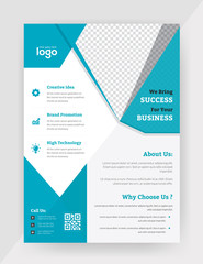 Creative Cyan Color Flyer Template Design.