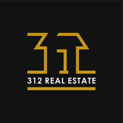 Obraz premium number 312 house logo