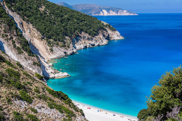 Naklejka premium Picturesque view on Myrthos beach Greece, Kefalonia island