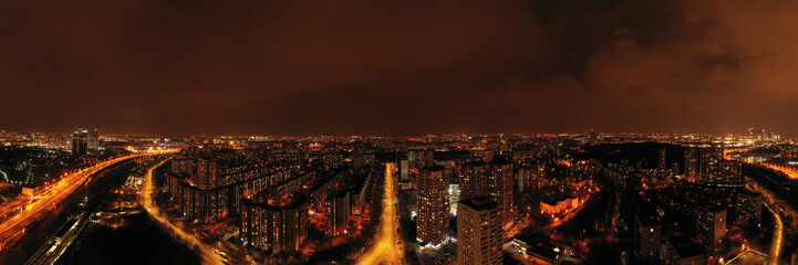 Obraz premium panoramic views from the drone on the architectural infrastructure of the big city
