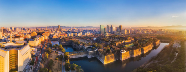 Obraz premium D JP Osaka Around cas wide pan