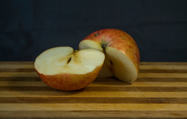 Naklejka na ściany i meble apple on a wooden table