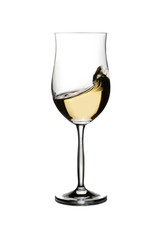 Crystal glass with red and white wine