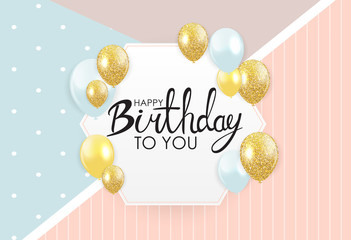 Abstract Happy Birthday Background Card Template Vector Illustration