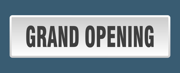grand opening button. grand opening square white push button