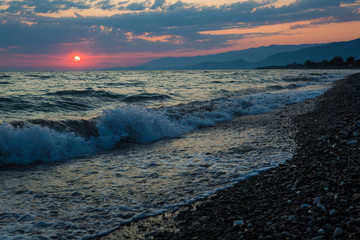 beautiful sunset by the sea