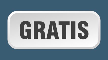 gratis button. gratis square 3d push button