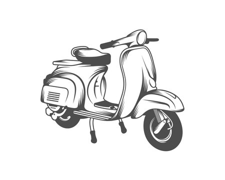 Italian scooter from Italy icon in black style isolated on white background. Italy country symbol stock vector illustration.