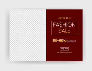 Horizontal Flyer Design. Fashion Sale & Offer Concept Template Design.
