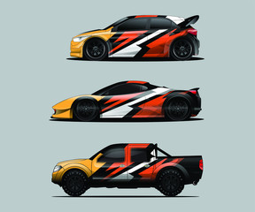 Car decal graphic wrap vector pack, abstract background