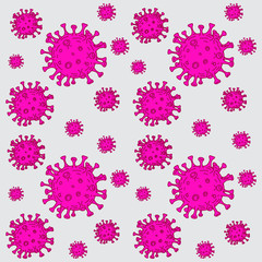Pattern vector Virus Corona. Corona Virus in Wuhan. Vector Illustration.