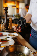 Process of preparing steak by grill