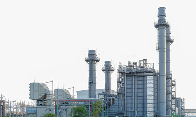Power plant station building isolated on white background