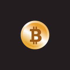 Bitcoin currency icon logo design vector