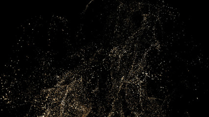 Golden Glitter Splash background, Magical Particles