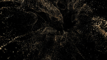 Golden Glitter Splash background, Magical Particles