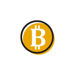 Bitcoin currency icon logo design vector