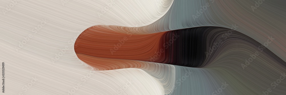 Poster abstract dynamic curved lines decorative designed horizontal banner with pastel gray, old mauve and 