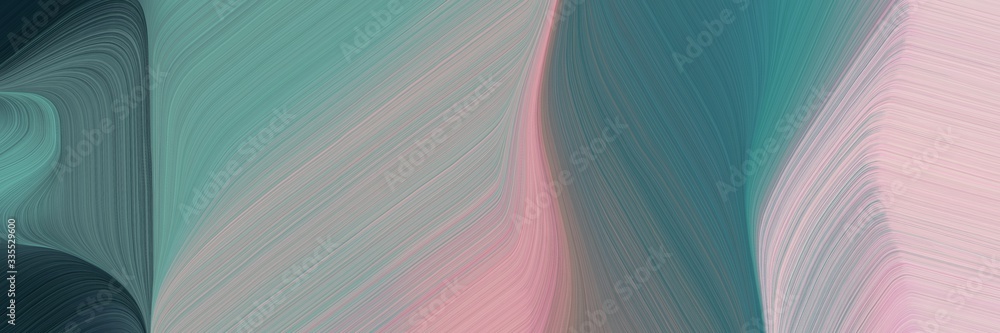 Poster abstract dynamic curved lines flowing designed horizontal header with slate gray, silver and very dark blue colors
