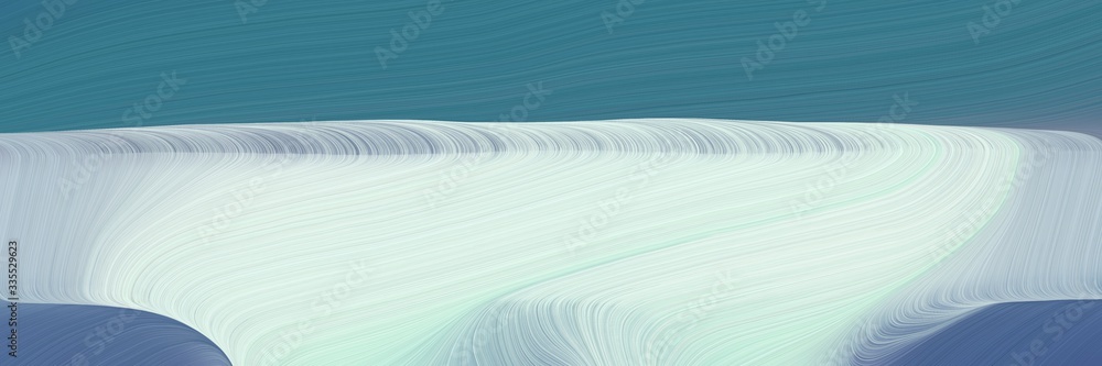 Poster abstract dynamic curved lines flowing header design with teal blue, light gray and light slate gray colors