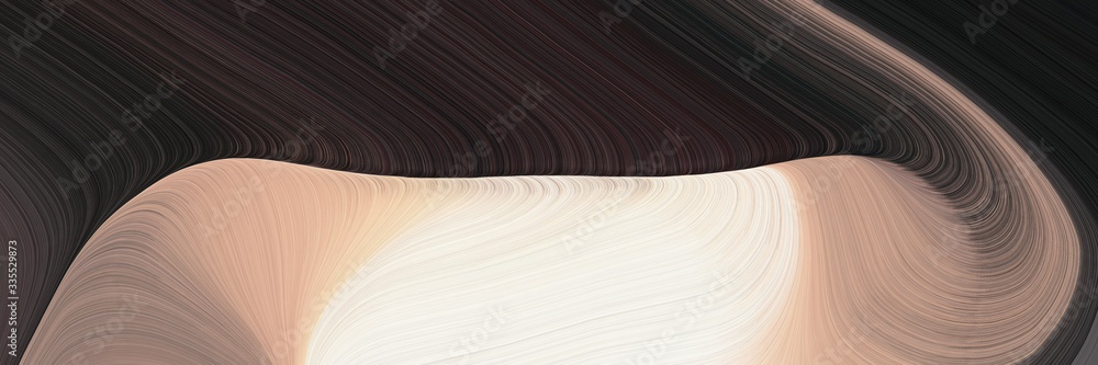 Poster abstract dynamic curved lines flowing designed horizontal banner with baby pink, pastel gray and ver