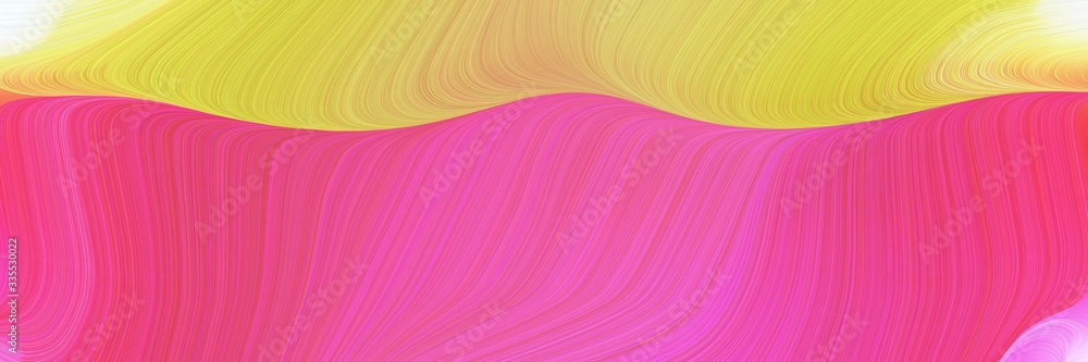 Poster abstract dynamic curved lines decorative designed horizontal header with pale violet red, mulberry  and dark khaki colors