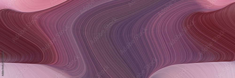 Poster abstract dynamic curved lines dynamic horizontal banner with old mauve, pastel violet and dark red colors